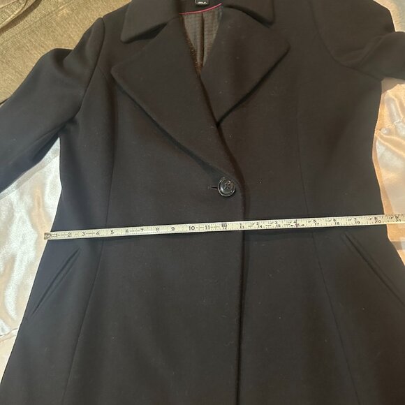 DKNY Elegant Black Wool Cashmere Blend Maxi Coat, Size 14 - Picture 12 of 16